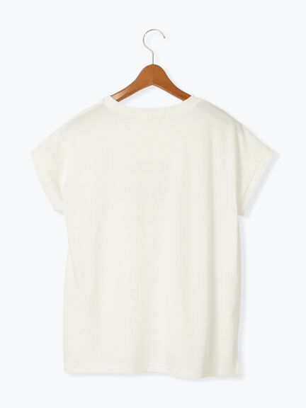 【接触冷感】フロントロゴフレンチスリーブTシャツ（オフホワイト/チャコールグレー/ブラウン）｜Lugnoncure（ルノンキュール）通販