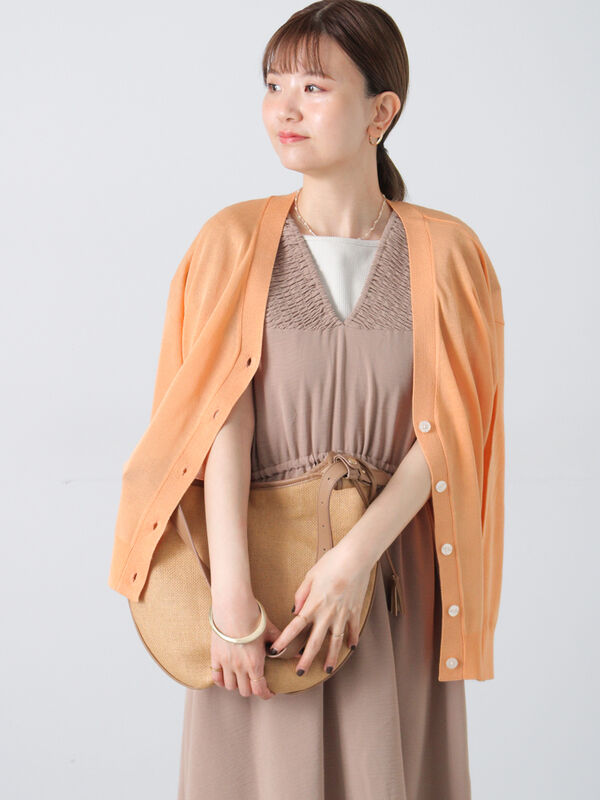 tシャツ Vネックニットカーディガン/接触冷感/洗える/WEB限定サイズあり レディース セール】 【接触冷感】無地/柄アソートVネックカーディガン