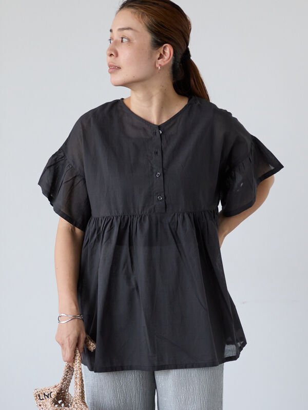 可愛い✨未使用　タグ付き　近年　SONO ティアード　フリル　ブラウス SONO]【SONO NAVY】ミニティアードフリルブラウス | KOBUNSHA