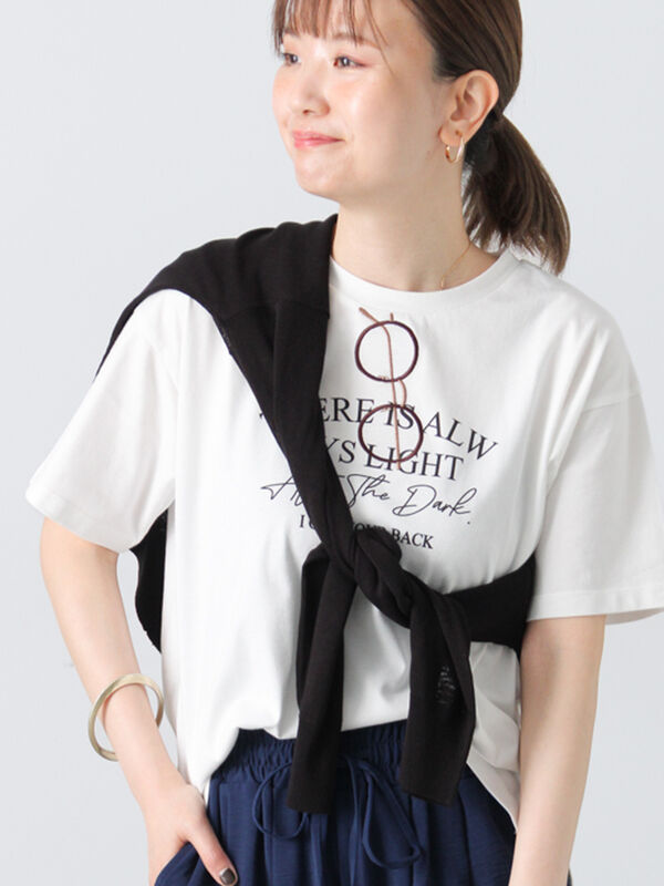 メガネ刺繍Tシャツ（オフホワイト）｜Lugnoncure（ルノンキュール）通販