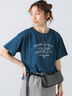 メガネ刺繍Tシャツ（オフホワイト/チャコールグレー/ブラック/ブルー）｜Lugnoncure（ルノンキュール）通販