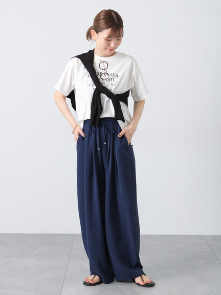 メガネ刺繍Tシャツ（オフホワイト/チャコールグレー/ブラック/ブルー）｜Lugnoncure（ルノンキュール）通販
