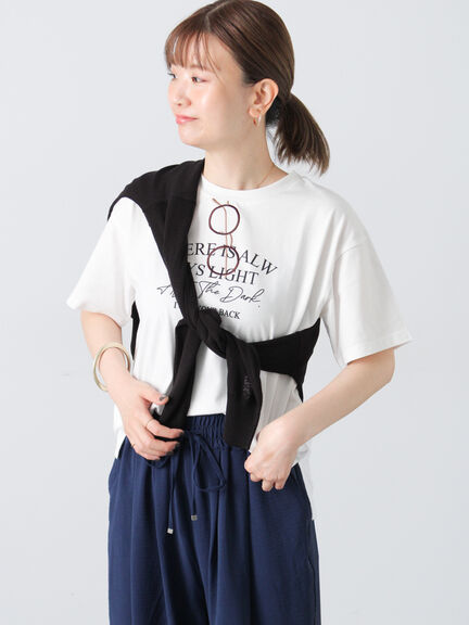 メガネ刺繍Tシャツ（オフホワイト/チャコールグレー/ブラック/ブルー）｜Lugnoncure（ルノンキュール）通販