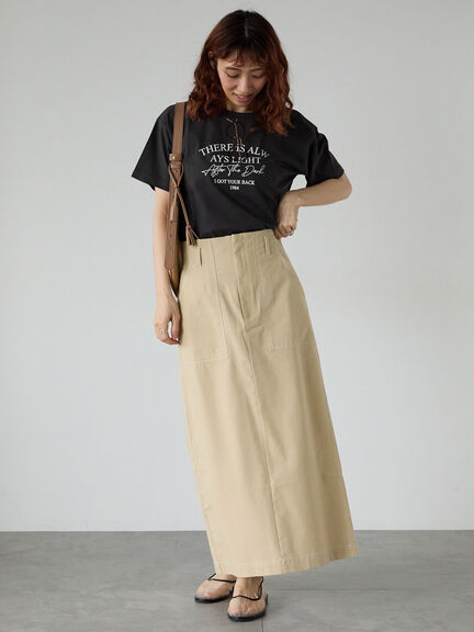 メガネ刺繍Tシャツ（オフホワイト/チャコールグレー/ブラック/ブルー）｜Lugnoncure（ルノンキュール）通販