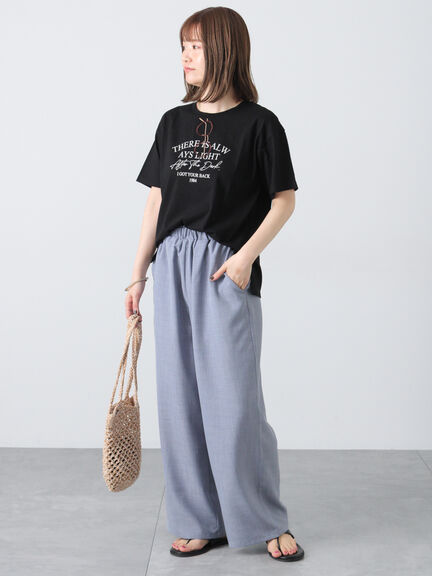 メガネ刺繍Tシャツ（オフホワイト/チャコールグレー/ブラック/ブルー）｜Lugnoncure（ルノンキュール）通販