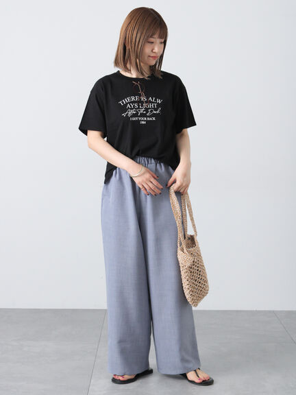 メガネ刺繍Tシャツ（オフホワイト/チャコールグレー/ブラック/ブルー）｜Lugnoncure（ルノンキュール）通販