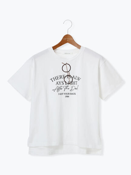 メガネ刺繍Tシャツ（オフホワイト/チャコールグレー/ブラック/ブルー）｜Lugnoncure（ルノンキュール）通販