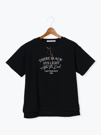 メガネ刺繍Tシャツ（オフホワイト/チャコールグレー/ブラック/ブルー）｜Lugnoncure（ルノンキュール）通販
