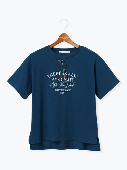 メガネ刺繍Tシャツ（オフホワイト/チャコールグレー/ブラック/ブルー）｜Lugnoncure（ルノンキュール）通販