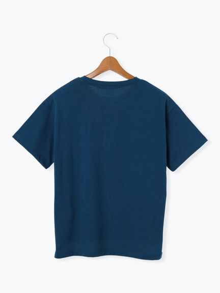 メガネ刺繍Tシャツ（オフホワイト/チャコールグレー/ブラック/ブルー）｜Lugnoncure（ルノンキュール）通販