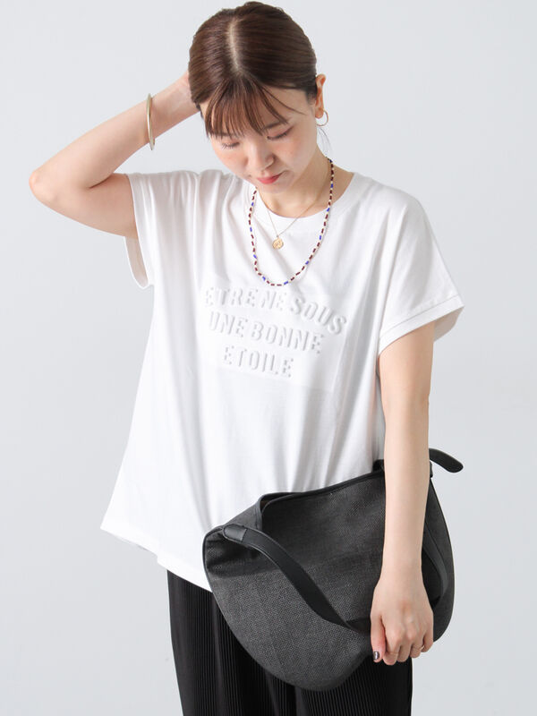 エンボスロゴTシャツ（オフホワイト/グレー/ブラック/ネイビー）｜Lugnoncure（ルノンキュール）通販