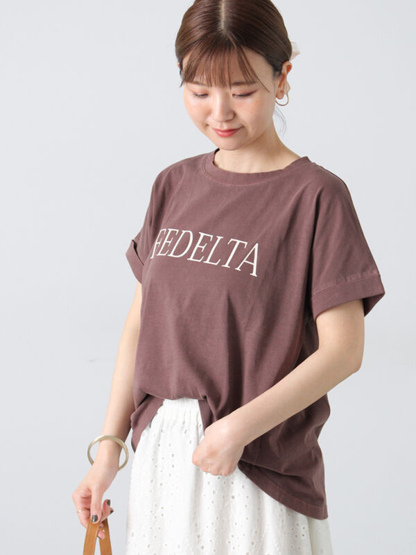 ピグメントロゴプリントTシャツ（ブラウン）｜Lugnoncure（ルノンキュール）通販
