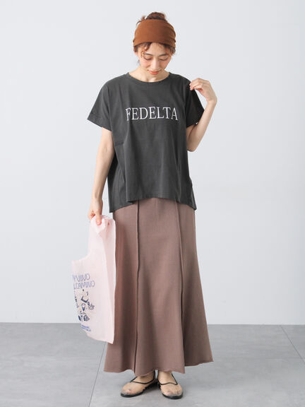 ピグメントロゴプリントTシャツ（チャコールグレー/ブラウン/ネイビー）｜Lugnoncure（ルノンキュール）通販