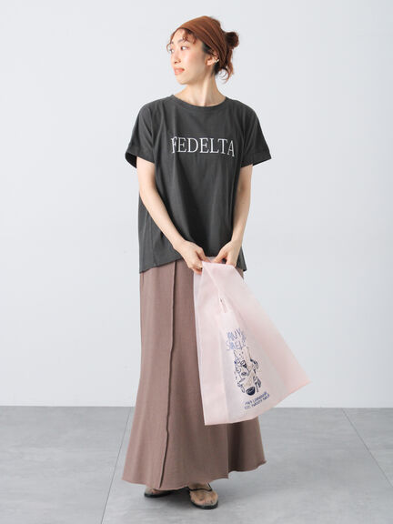 ピグメントロゴプリントTシャツ（チャコールグレー/ブラウン/ネイビー）｜Lugnoncure（ルノンキュール）通販