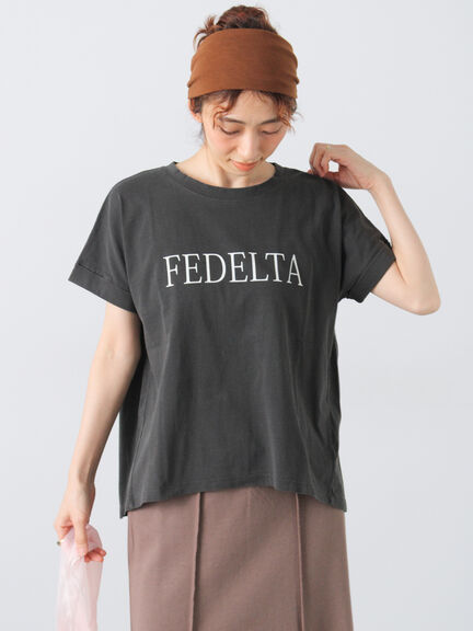 ピグメントロゴプリントTシャツ（チャコールグレー/ブラウン/ネイビー）｜Lugnoncure（ルノンキュール）通販