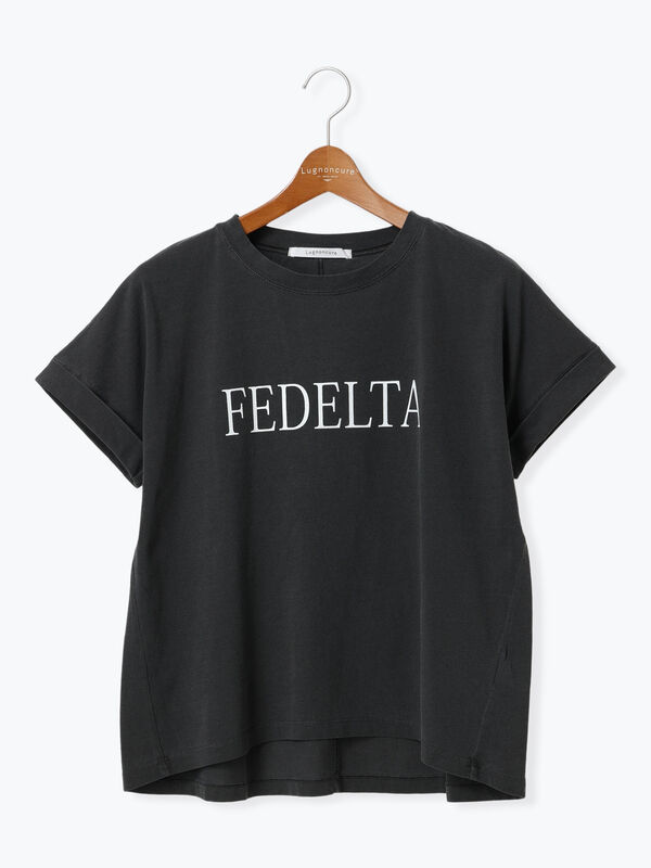ピグメントロゴTシャツ セール】 ピグメントロゴプリントTシャツ（チャコールグレー