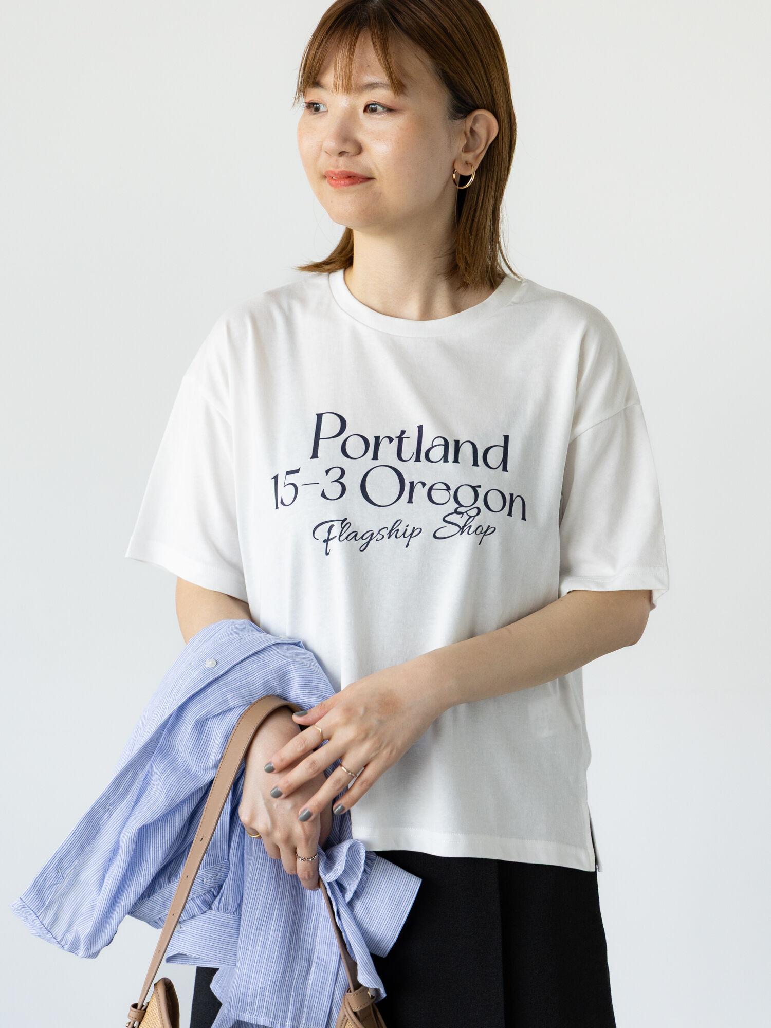 接触冷感】ルージュチェリーレーヨンロゴTシャツ&ロングパンツ上下セット Tシャツ 接触冷感 ロング[品番：HHHW0004325]｜HUG.U（ハグユー