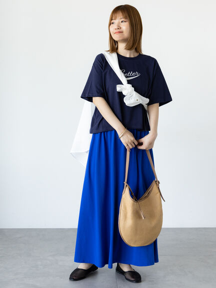 【接触冷感】フロントミニ刺繍Tシャツ（オフホワイト/ブラック/ネイビー）｜Lugnoncure（ルノンキュール）通販