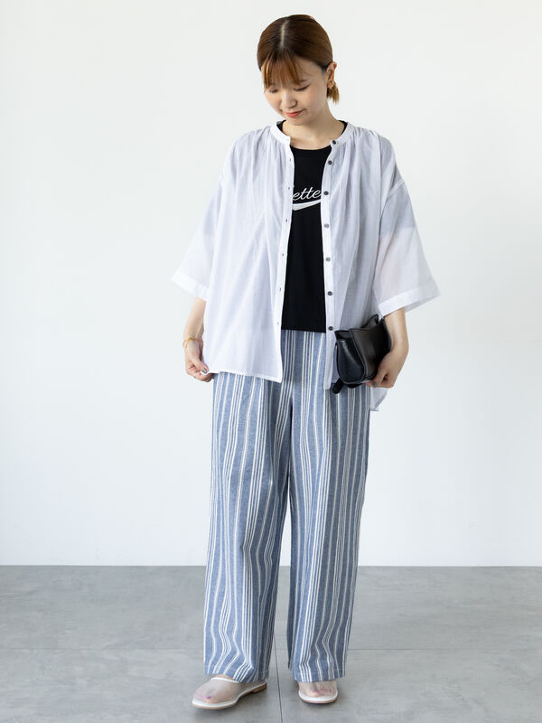 セール】 【接触冷感】フロントミニ刺繍Tシャツ（オフホワイト