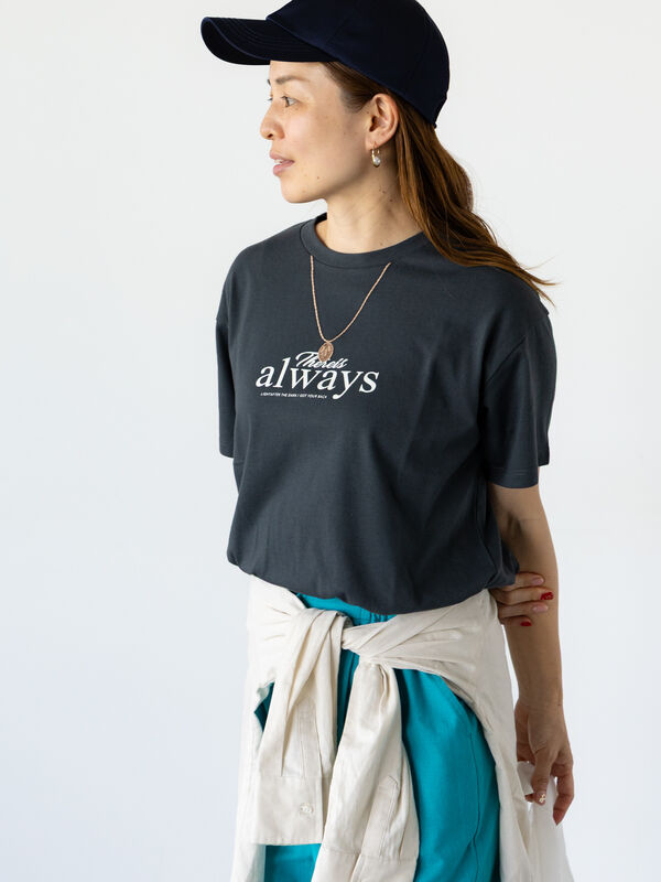 ネックレス刺繍プリントTシャツ（チャコールグレー）｜Lugnoncure（ルノンキュール）通販