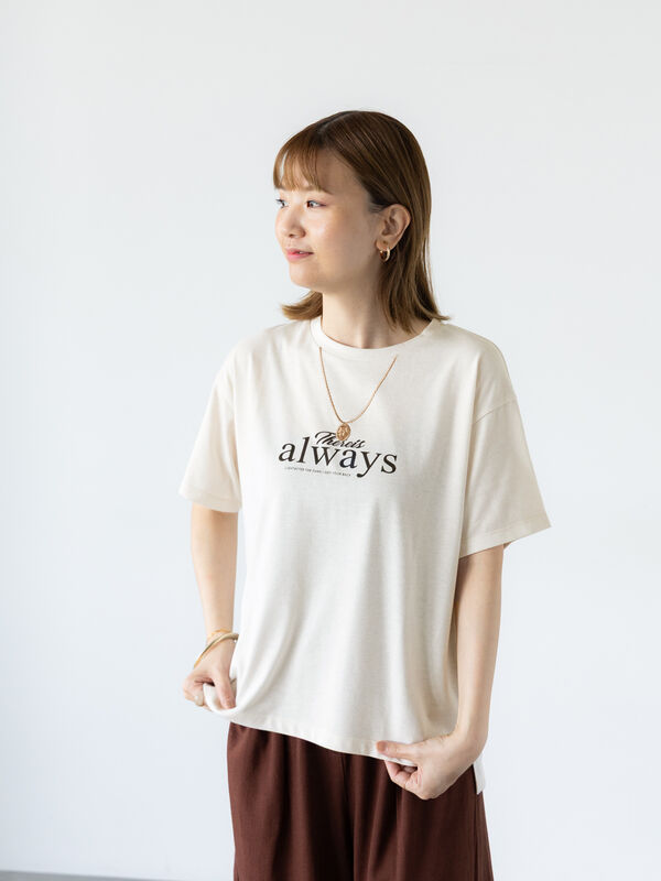 antiqua 箔プリントTシャツ Tシャツ レディース トップス 送料