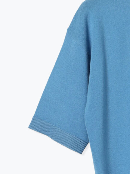 【接触冷感】サイドスリットハーフスリーブニット（オフホワイト/チャコールグレー/ブラック/ブラウン/ブルー）｜Lugnoncure（ルノンキュール）通販