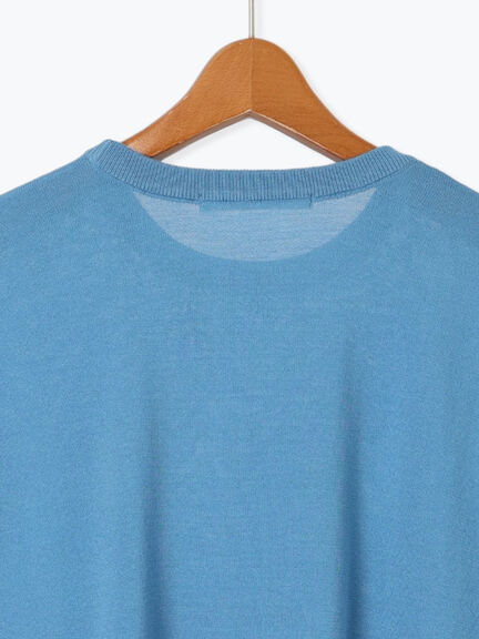 【接触冷感】サイドスリットハーフスリーブニット（オフホワイト/チャコールグレー/ブラック/ブラウン/ブルー）｜Lugnoncure（ルノンキュール）通販