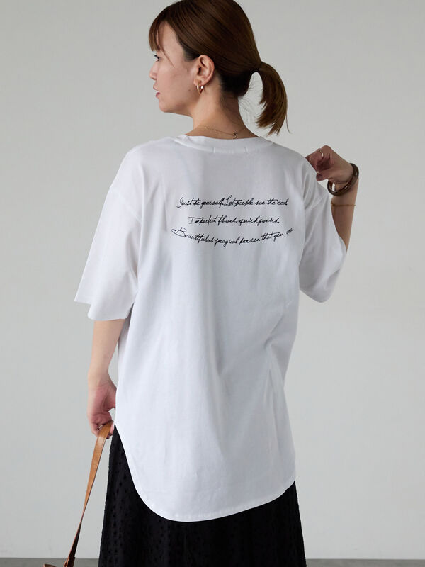前後ロゴハーフスリーブTシャツ（オフホワイト/チャコールグレー/ブラック）｜Lugnoncure（ルノンキュール）通販