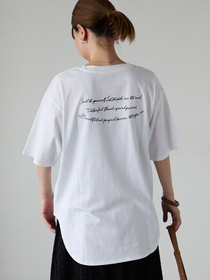 前後ロゴハーフスリーブTシャツ（オフホワイト/チャコールグレー/ブラック）｜Lugnoncure（ルノンキュール）通販