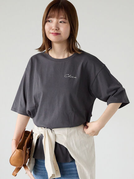 前後ロゴハーフスリーブTシャツ（オフホワイト/チャコールグレー/ブラック）｜Lugnoncure（ルノンキュール）通販