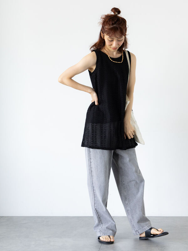 ran！ DEVASTEE　シルクチュニック（フランス製）ノースリーブ ran！ DEVASTEE シルクチュニック（フランス製）ノースリーブ