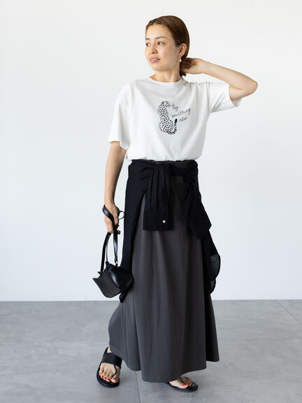 【接触冷感】動物モチーフプリントTシャツ（オフホワイト/グレー/チャコールグレー）｜Lugnoncure（ルノンキュール）通販