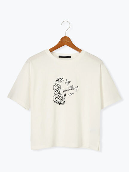 【接触冷感】動物モチーフプリントTシャツ（オフホワイト/グレー/チャコールグレー）｜Lugnoncure（ルノンキュール）通販