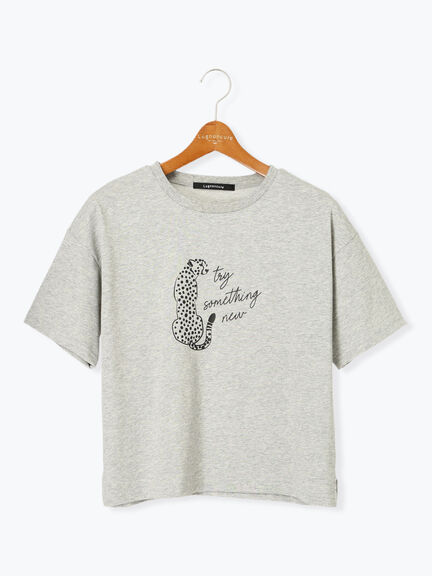 【接触冷感】動物モチーフプリントTシャツ（オフホワイト/グレー/チャコールグレー）｜Lugnoncure（ルノンキュール）通販