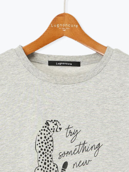 【接触冷感】動物モチーフプリントTシャツ（オフホワイト/グレー/チャコールグレー）｜Lugnoncure（ルノンキュール）通販