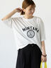 【接触冷感】カレッジ風プリントBIGTシャツ（オフホワイト/ブラック/ブラウン）｜Lugnoncure（ルノンキュール）通販
