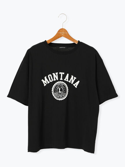 【接触冷感】カレッジ風プリントBIGTシャツ（オフホワイト/ブラック/ブラウン）｜Lugnoncure（ルノンキュール）通販