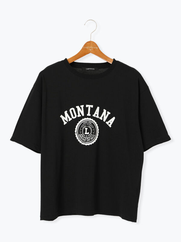 カオンページ セール】 【接触冷感】カレッジ風プリントBIGTシャツ（オフ