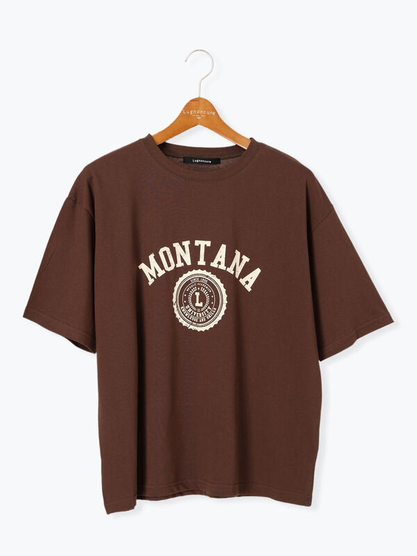 セール】 【接触冷感】カレッジ風プリントBIGTシャツ（オフ