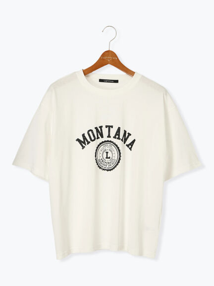 【接触冷感】カレッジ風プリントBIGTシャツ（オフホワイト/ブラック/ブラウン）｜Lugnoncure（ルノンキュール）通販