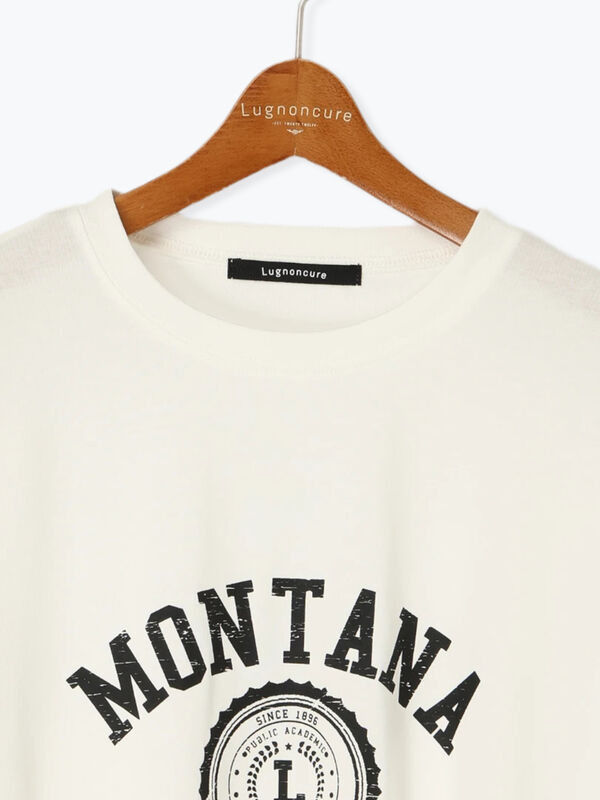 カオンページ セール】 【接触冷感】カレッジ風ロゴTシャツ（オフホワイト