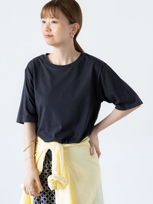 【接触冷感】クルーネックTシャツ（チャコールグレー）｜Lugnoncure（ルノンキュール）通販