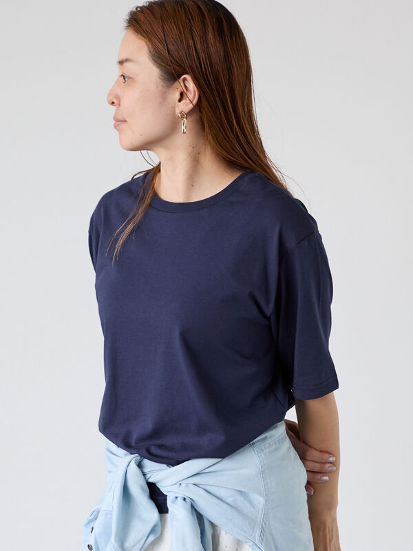 【接触冷感】クルーネックTシャツ（ネイビー）｜Lugnoncure（ルノンキュール）通販