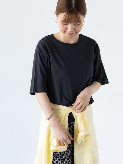 【接触冷感】クルーネックTシャツ（オフホワイト/チャコールグレー/ブラック/ネイビー）｜Lugnoncure（ルノンキュール）通販