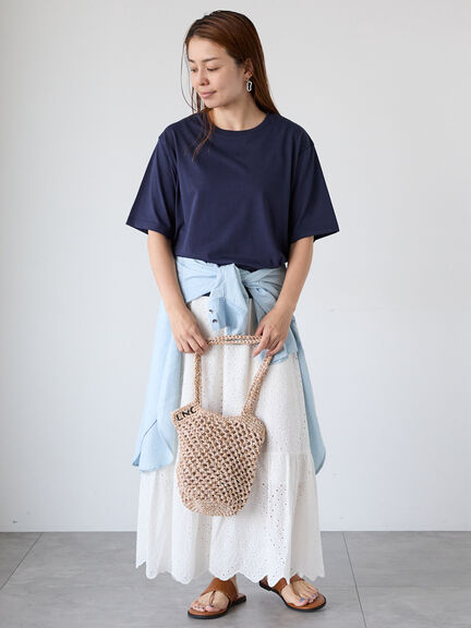 【接触冷感】クルーネックTシャツ（オフホワイト/チャコールグレー/ブラック/ネイビー）｜Lugnoncure（ルノンキュール）通販