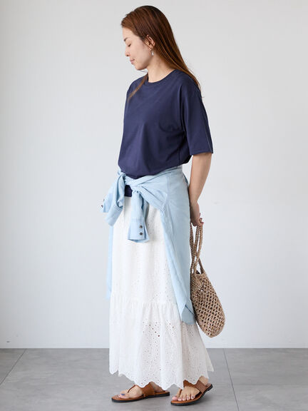 【接触冷感】クルーネックTシャツ（オフホワイト/チャコールグレー/ブラック/ネイビー）｜Lugnoncure（ルノンキュール）通販