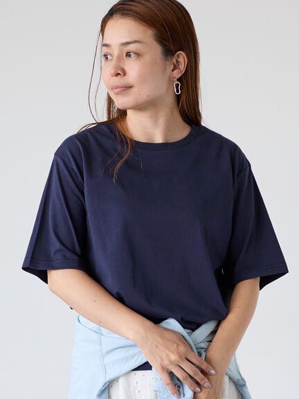 【接触冷感】クルーネックTシャツ（オフホワイト/チャコールグレー/ブラック/ネイビー）｜Lugnoncure（ルノンキュール）通販