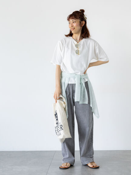 【接触冷感】クルーネックTシャツ（オフホワイト/チャコールグレー/ブラック/ネイビー）｜Lugnoncure（ルノンキュール）通販