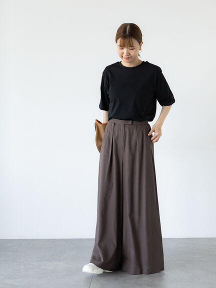 【接触冷感】クルーネックTシャツ（オフホワイト/チャコールグレー/ブラック/ネイビー）｜Lugnoncure（ルノンキュール）通販