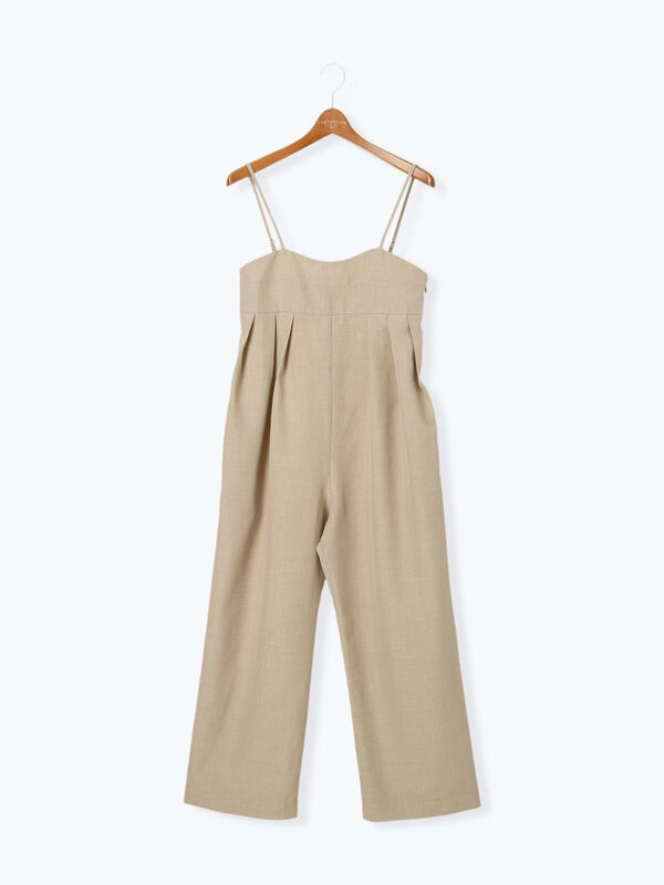 セール】 麻調サロペット（グレー/ベージュ/ネイビー/ワンピース